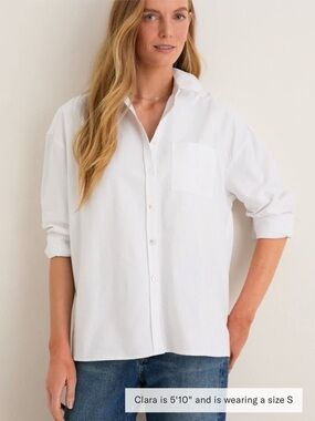 POMANDER PLACE White Oxford Adair Boyfriend sz XL
